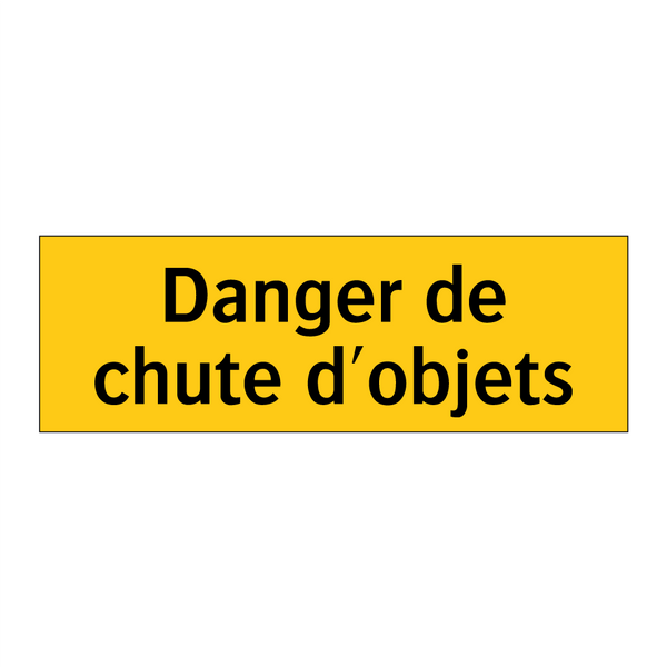 Danger de chute d'objets