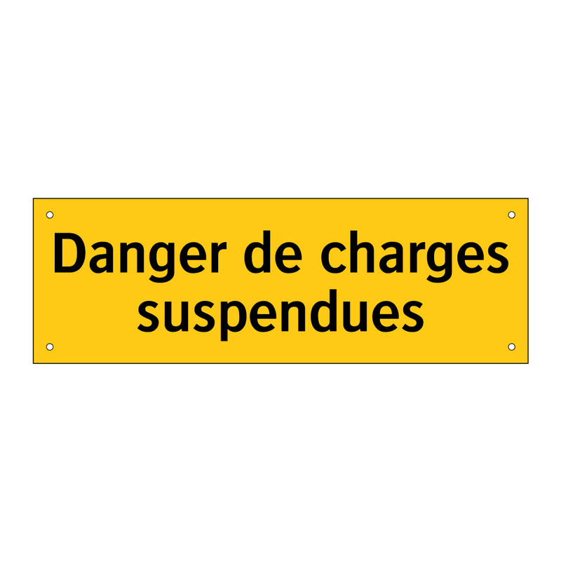 Danger de charges suspendues
