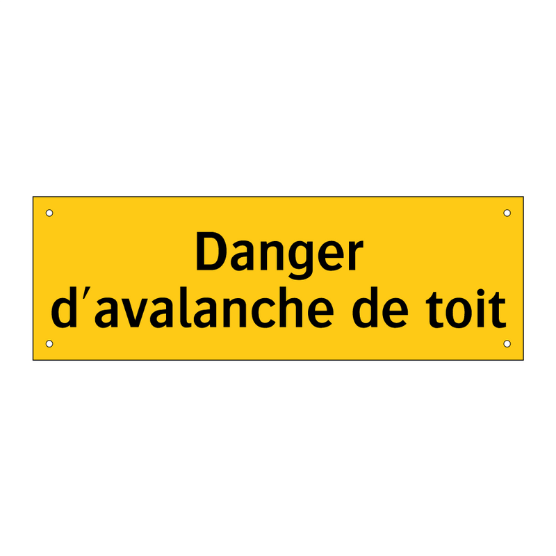 Danger d'avalanche de toit