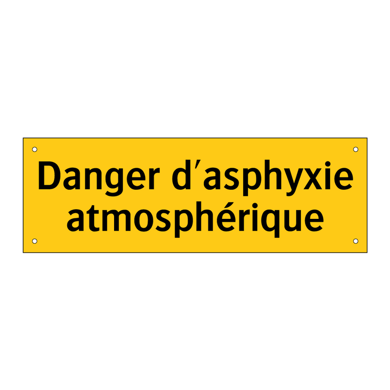 Danger d'asphyxie atmosphérique