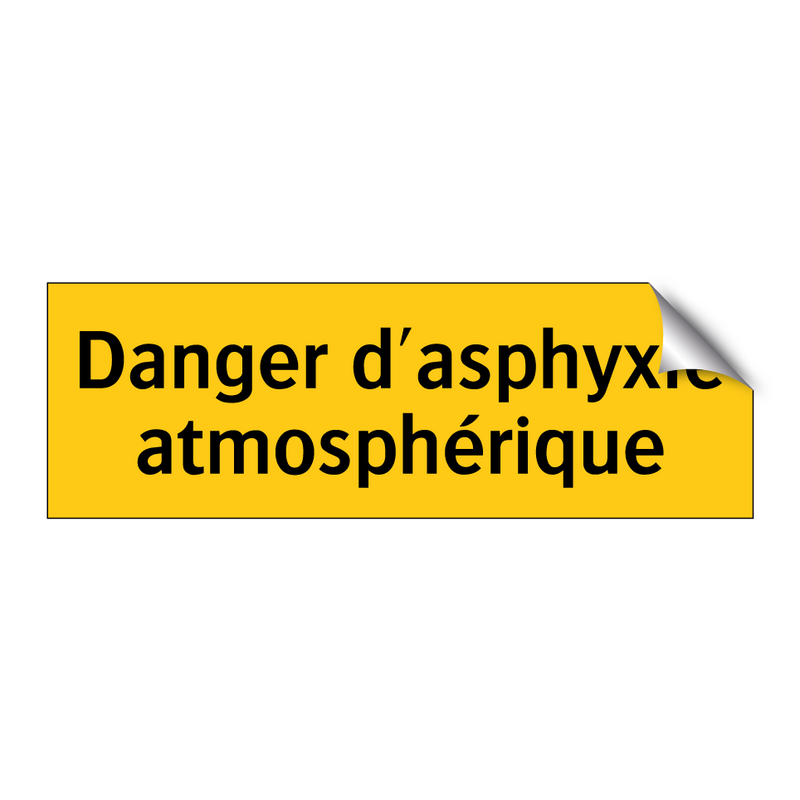 Danger d'asphyxie atmosphérique