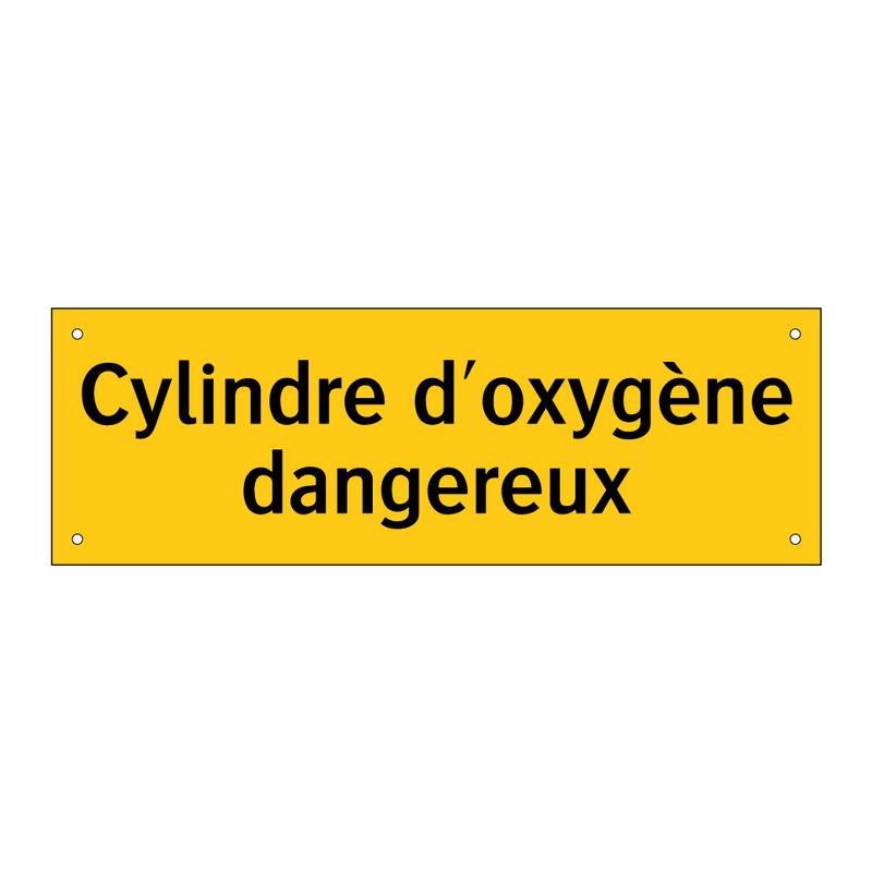 Cylindre d'oxygène dangereux