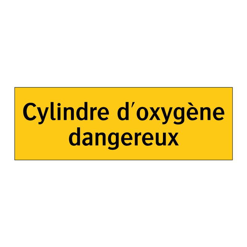 Cylindre d'oxygène dangereux