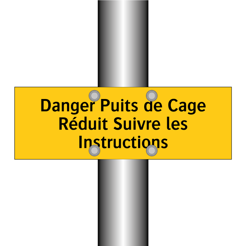 Danger Puits de Cage Réduit Suivre les Instructions