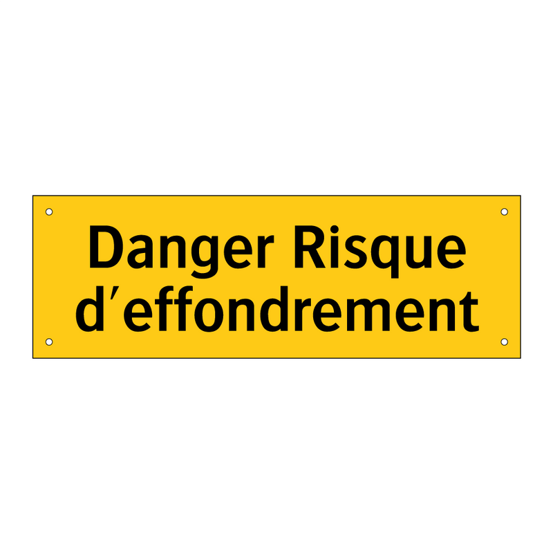Danger Risque d'effondrement