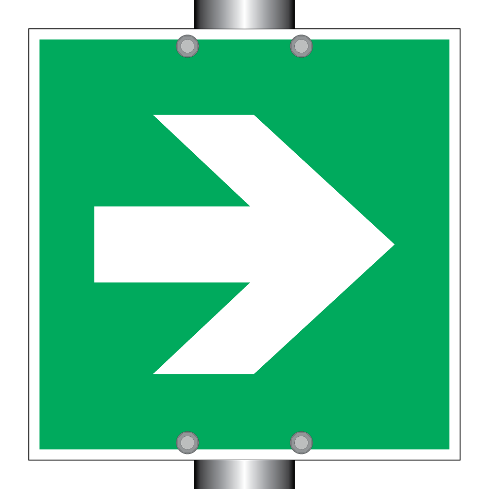 E005 Flèche de direction (angle de 90°)