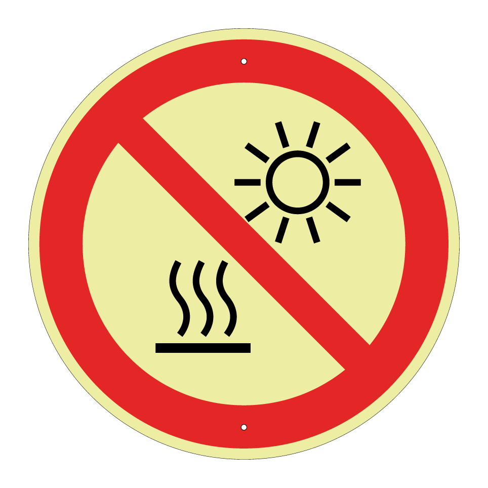 P068 Ne pas exposer à la lumière directe du soleil ou à une surface chaude
