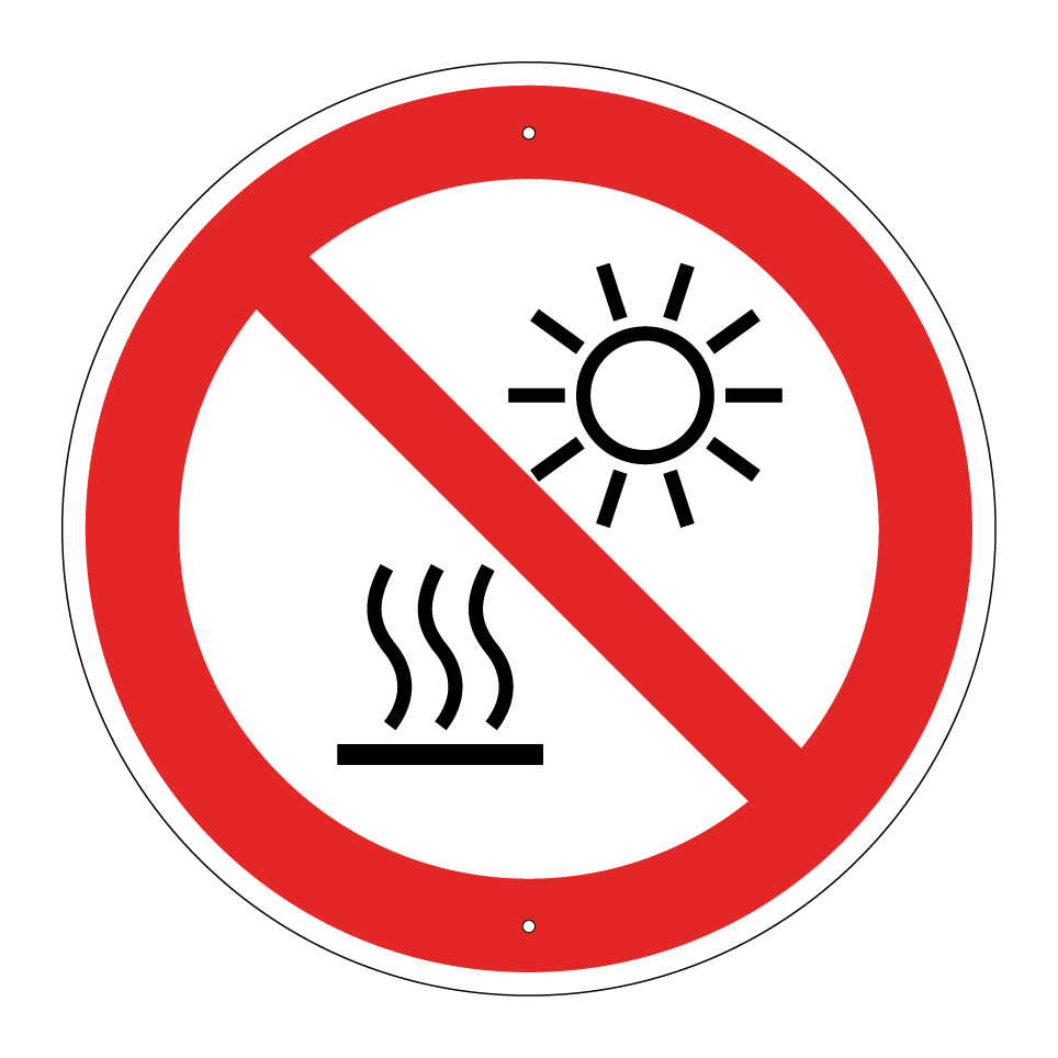 P068 Ne pas exposer à la lumière directe du soleil ou à une surface chaude