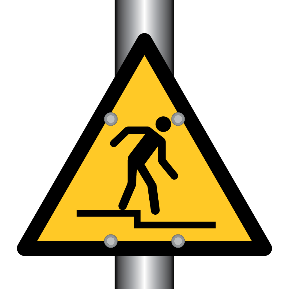 W070 Attention marche en contrebas
