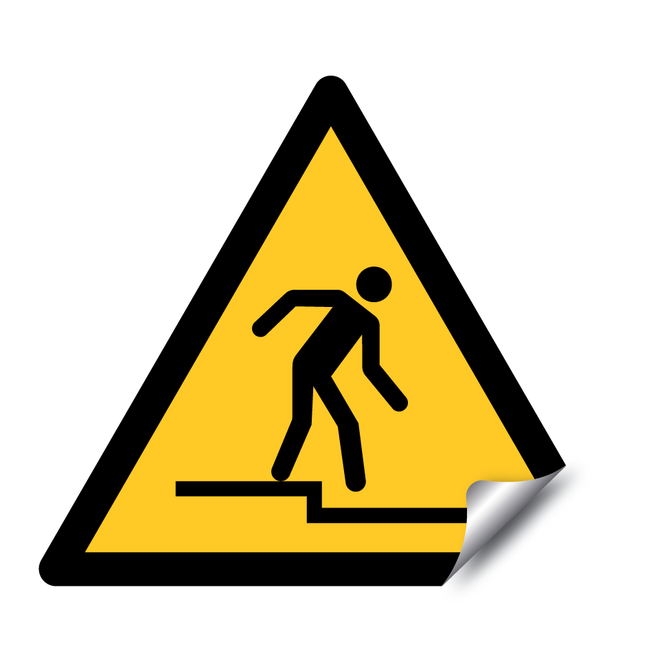 W070 Attention marche en contrebas