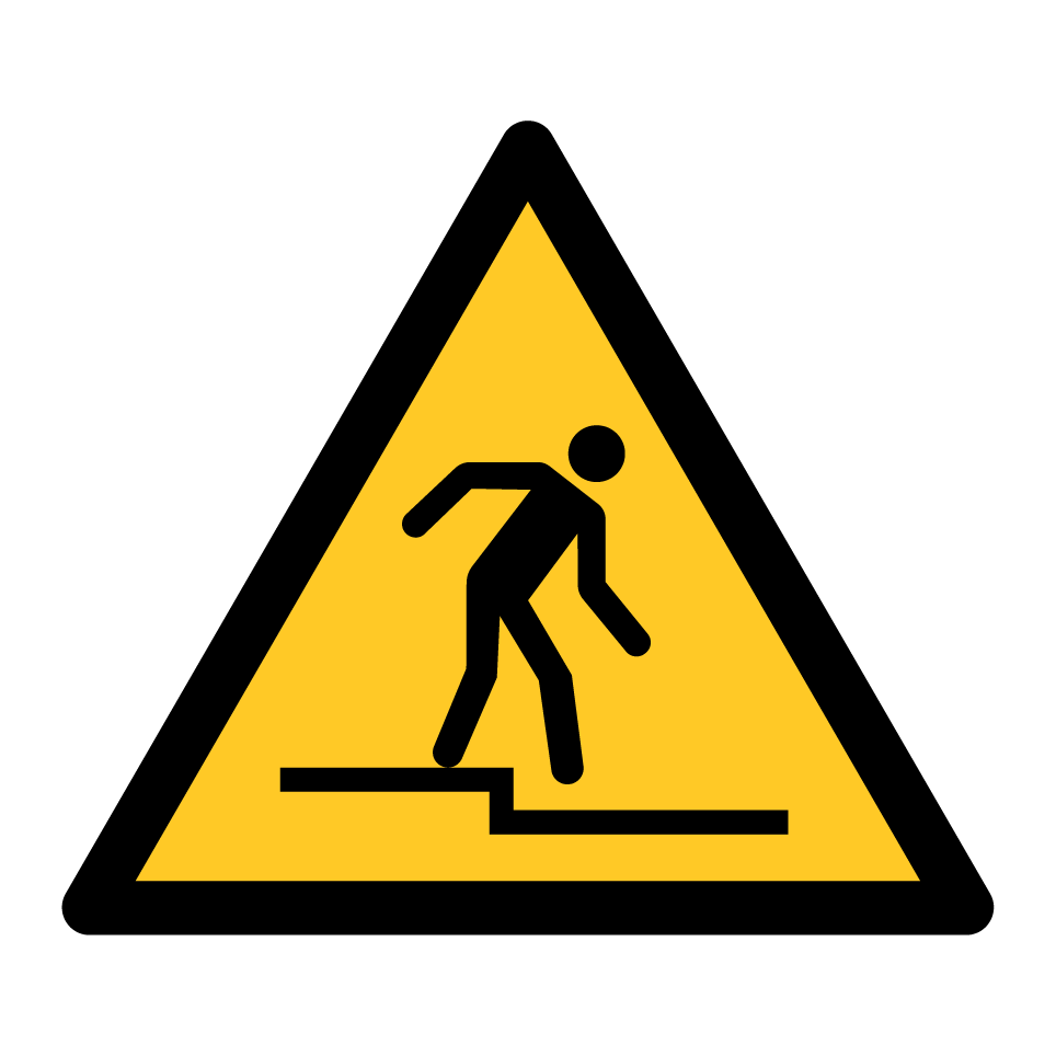 W070 Attention marche en contrebas