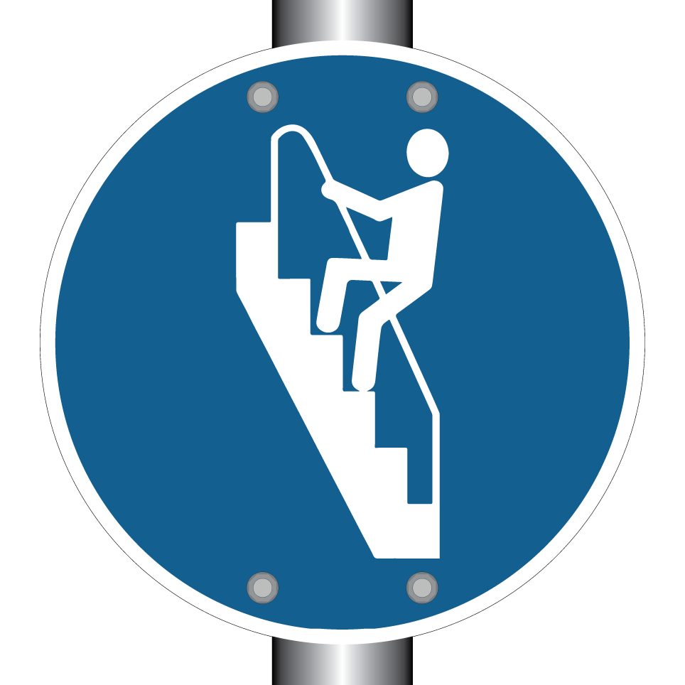 Utiliser la rampe dans les escaliers