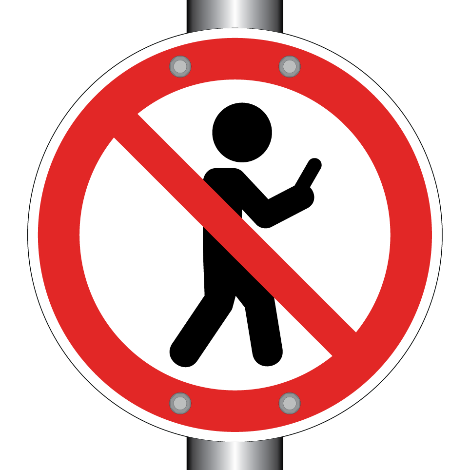 Interdiction de marcher en utilisant le téléphone portable