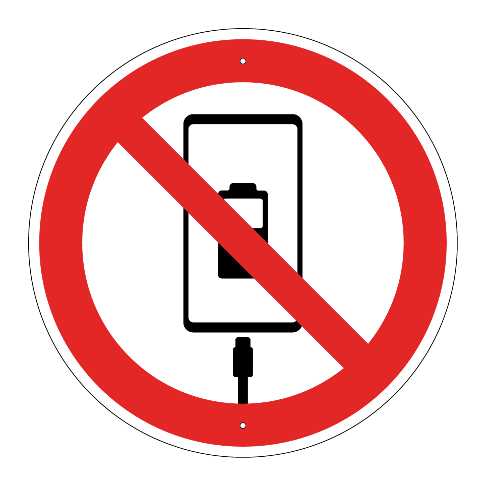 Téléphone portable non autorisé à la charge