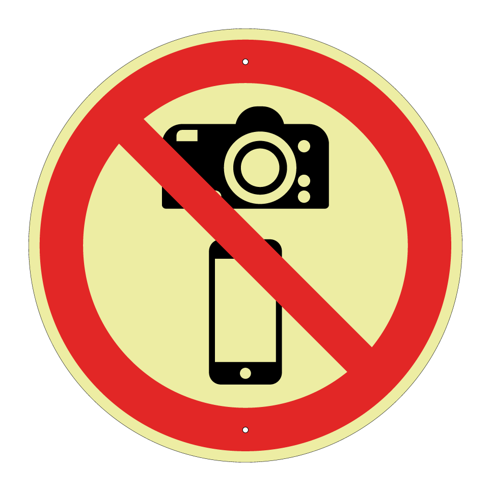 Interdiction de photographier avec des appareils photo ou des téléphones portables
