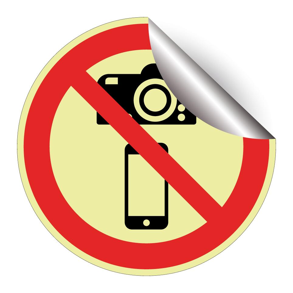 Interdiction de photographier avec des appareils photo ou des téléphones portables