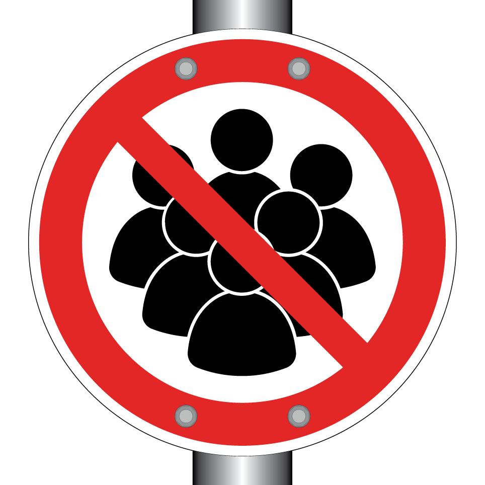 Entrée interdite aux groupes de personnes