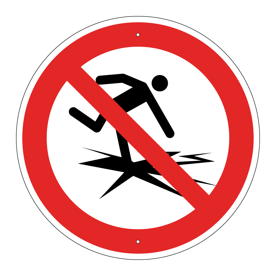 Interdiction de marcher sur une surface fragile