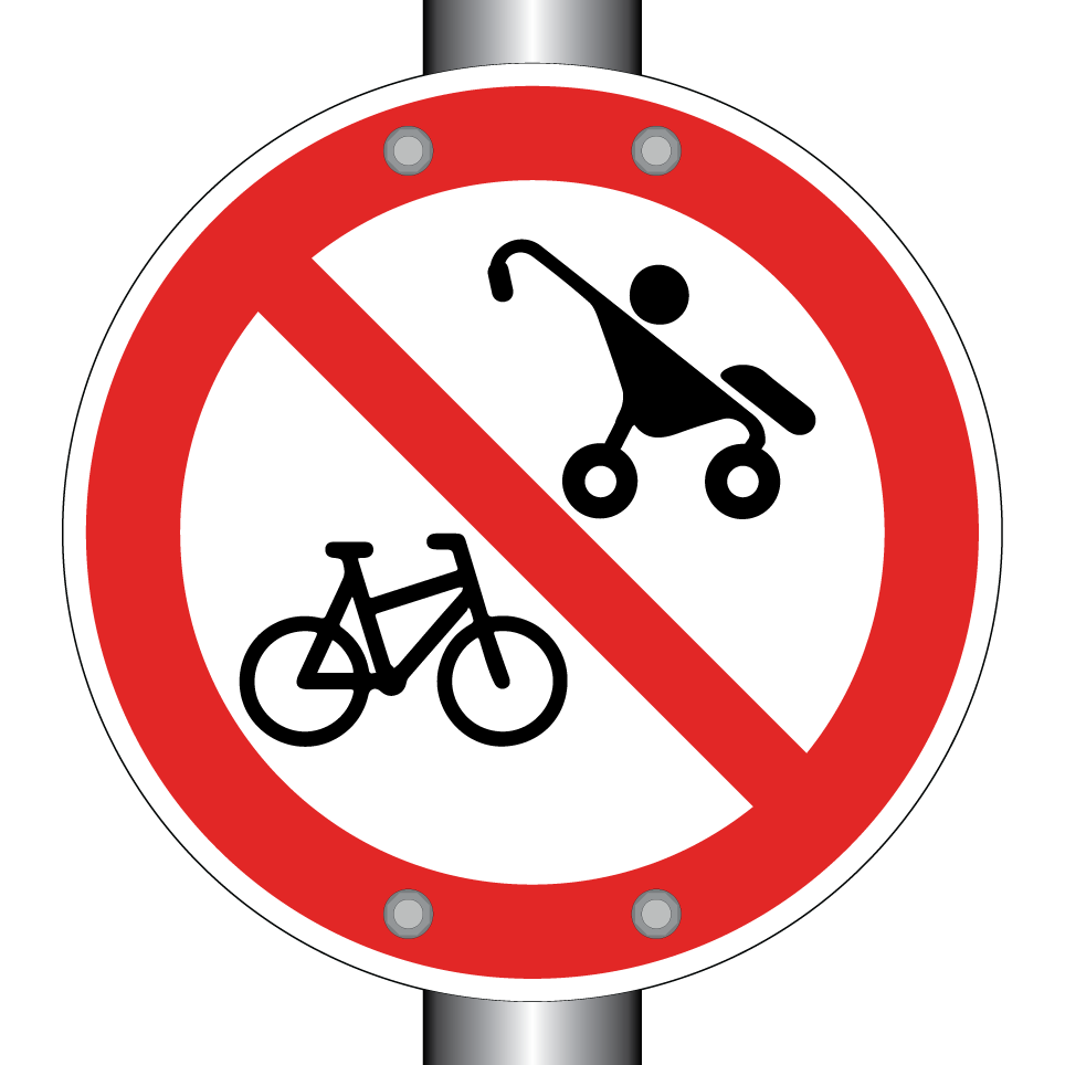 Interdiction aux vélos et aux poussettes
