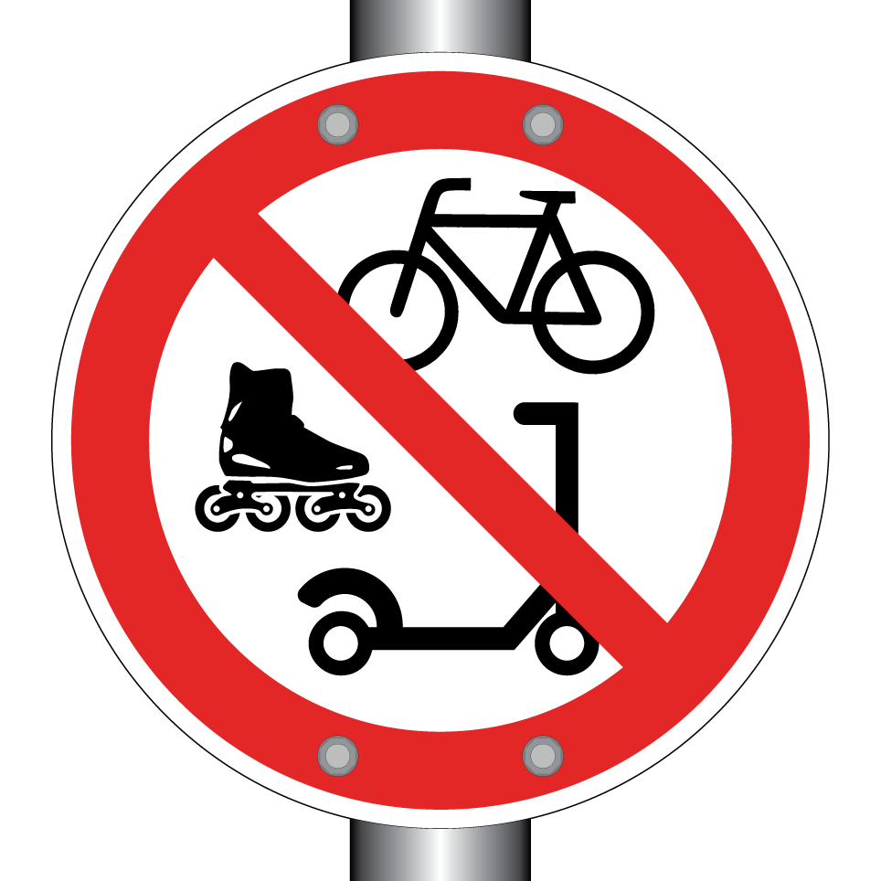 Interdiction de vélos, de patins à roulettes ou de trottinettes