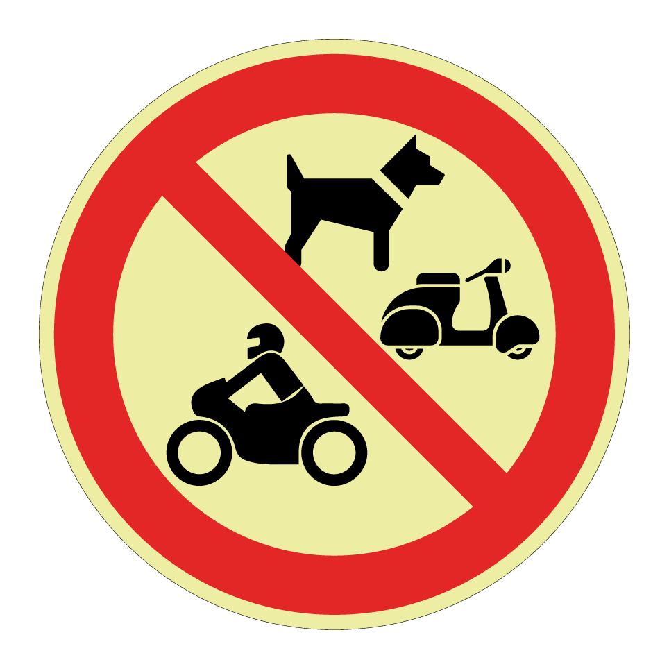 Chiens, motos ou cyclomoteurs interdits