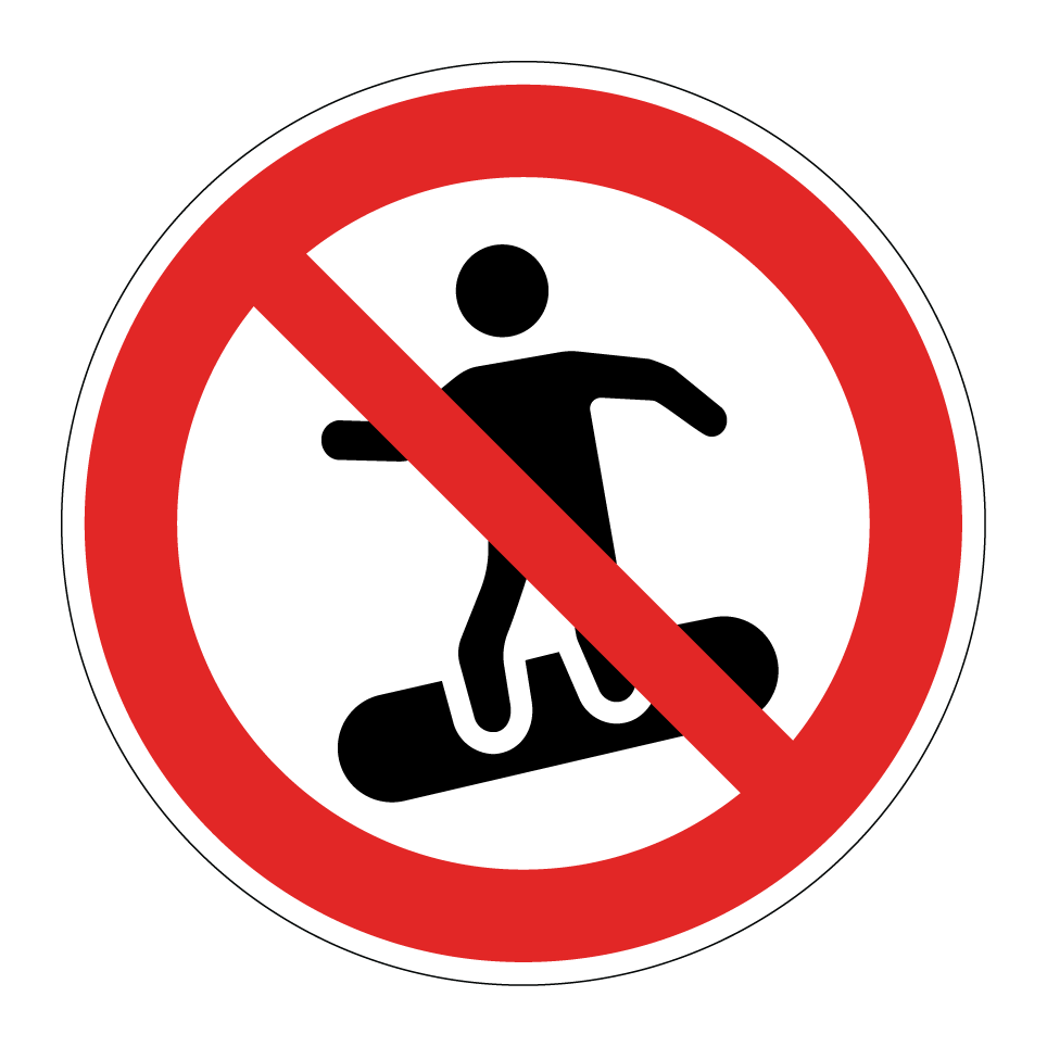 Interdiction de faire du snowboard