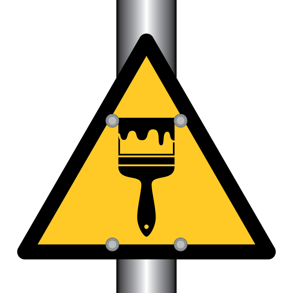 Attention peinture fraîche (pinceau)