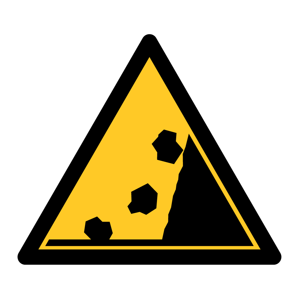 Attention éboulement / chutes de pierres