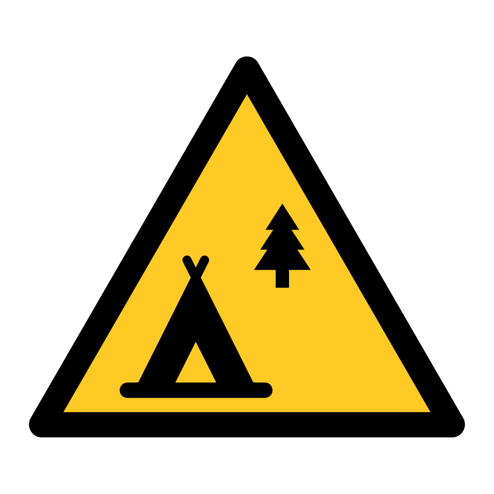 Avertissement zone de camping danger
